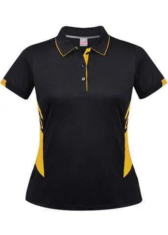 Aussie Pacific Casual Wear Black/Gold / 6 AUSSIE PACIFIC ladies Tasman polo shirt - 2311